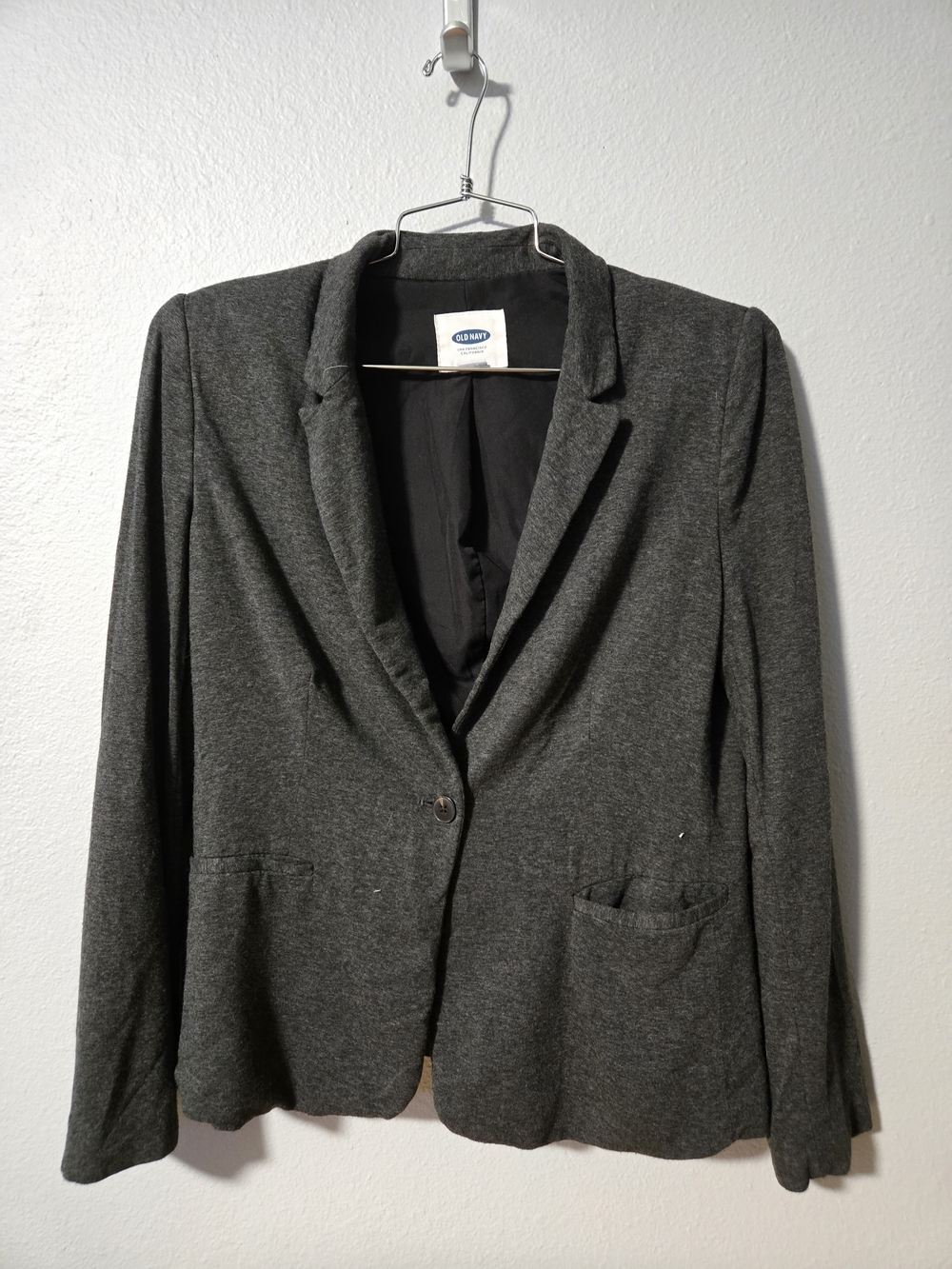 Old Navy Women's Dark Charcoal Jersey Knit Blazer